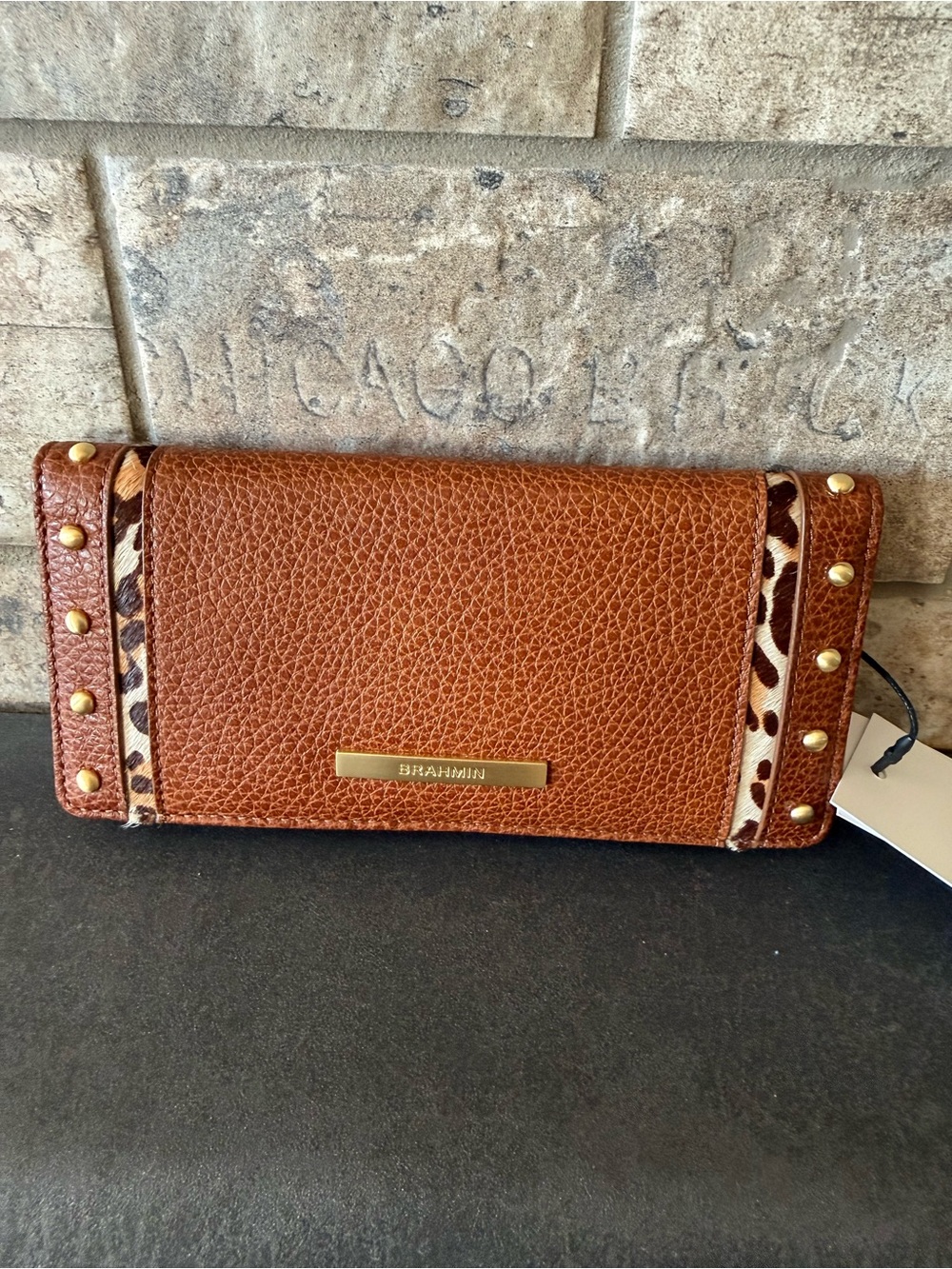 Brahmin Cami Tobacco Cherrywood Satchel Handbag and Wallet - Picture 7 of 9